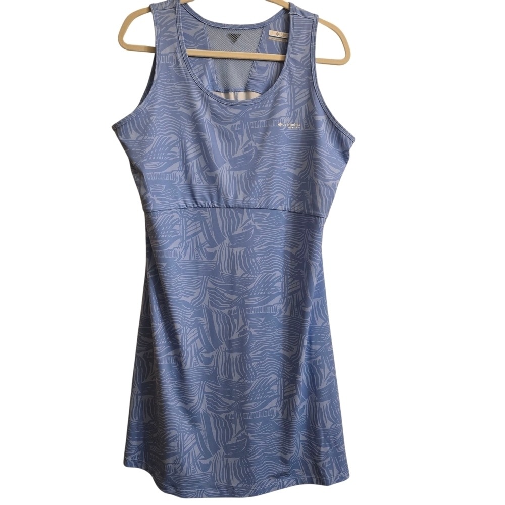 Columbia PFG Blue Tropical Patterned Sleeveless Golf Dress